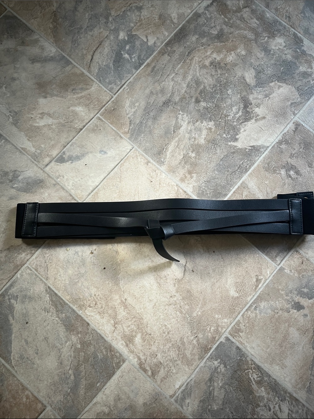 Time and Tru Black Wrap Tie Waist Belt